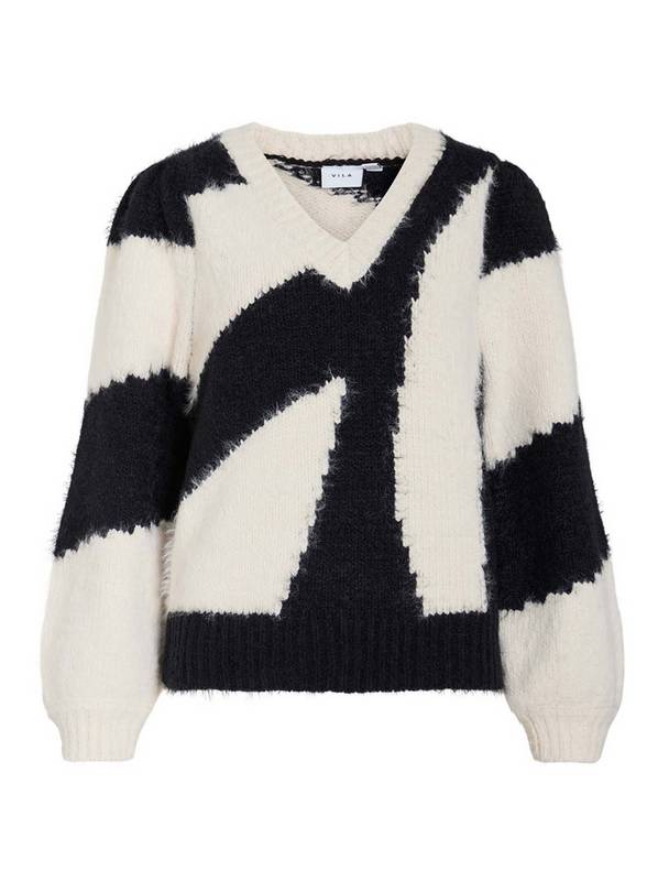 VILA Kunnuo V Neck Long Sleeved Knit Top M